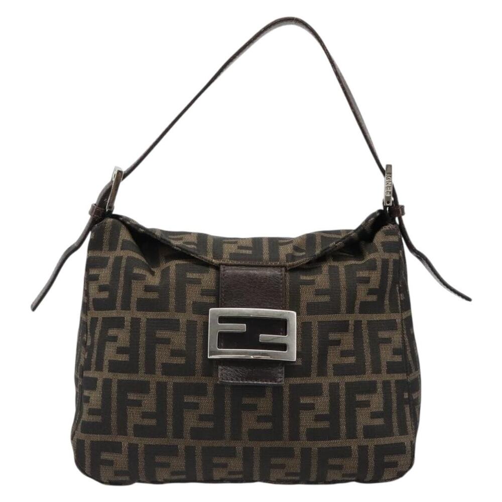 Fendi Zucca Mamma Baguette Shoulder Bag Black